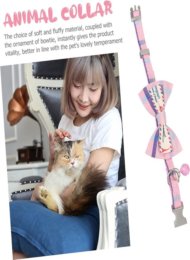 Pups&Pets طوق فيونكة للحيوانات الأليفة من Pups&Pets، طوق للكلاب والقطط الصغيرة، طوق مرصع بأحجار الراين للقطط والقطط الصغيرة، طوق عملي للقطط الصغيرة، طوق سلسلة للرقبة للقطط، أطواق للجراء والقطط الصغيرة، ربطة عنق بأجراس للقطط، بوليستر، عبوة من قطعة واحدة - Image 5